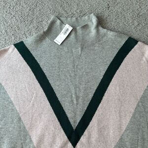 NEW Old Navy Sweater Mens Small Gray Pink Colorblock Active‎ Turtleneck Pullover